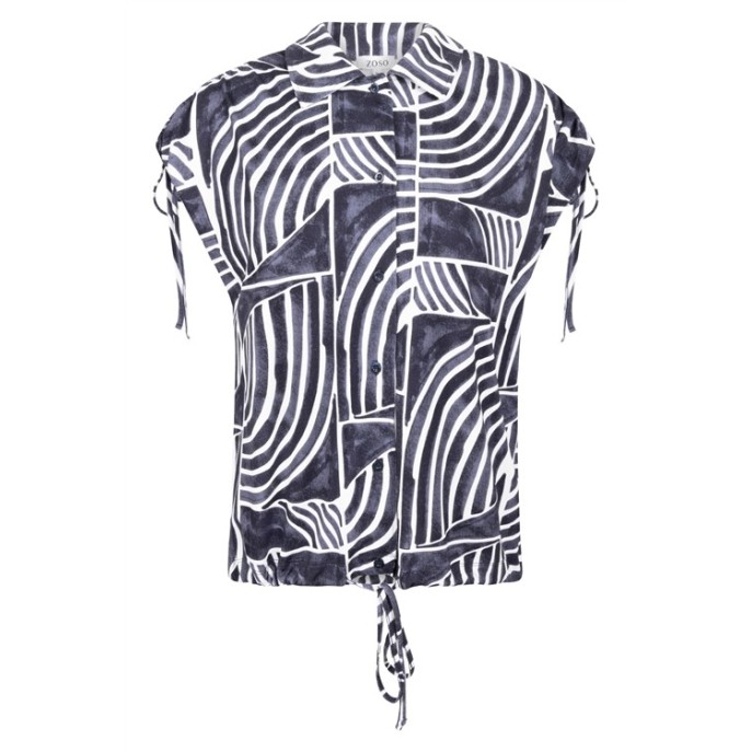 ZOSO Blouse Leila Marine wit